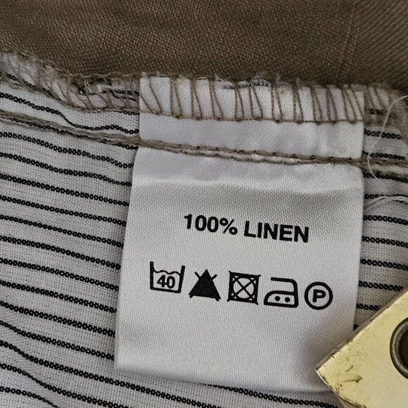 Linea Pants Mens 36R Beige Linen Pockets Classic Drawstrings Minimalist Preppy - Picture 10 of 15